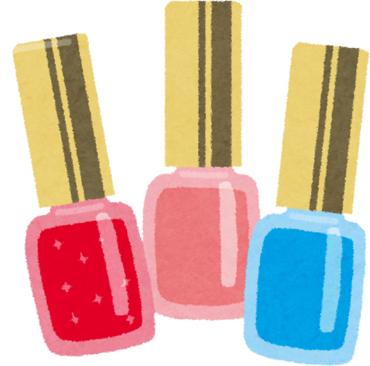 Illustration of Three Nail Polish Bottles